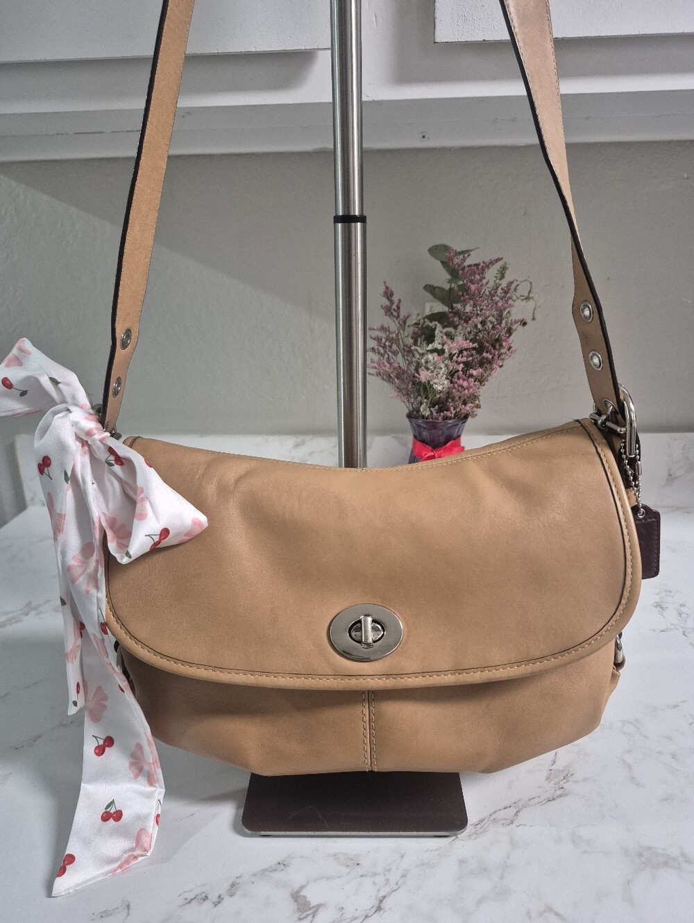 Y2k Coach Legacy Flap Tan Shoulder Bag